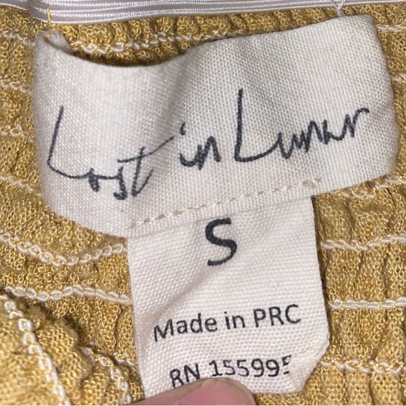 Mustard Yellow Lost In Lunar Crop Top - Picture 3 of 3